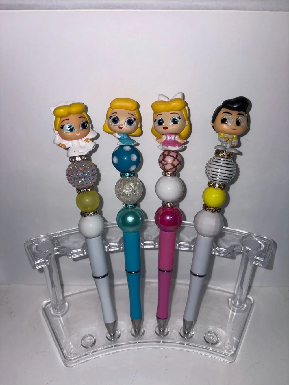 Cinderella characters beaded pens